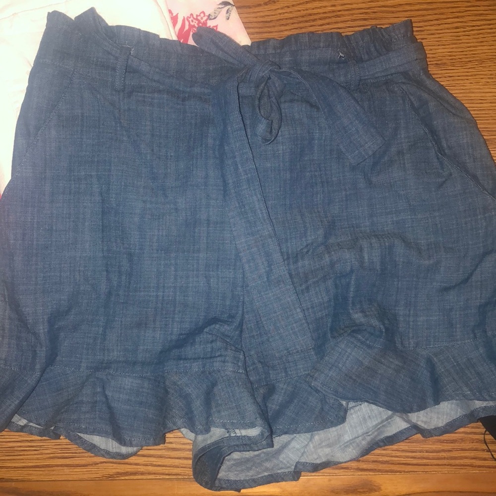 Paper bag easier Denim shorts